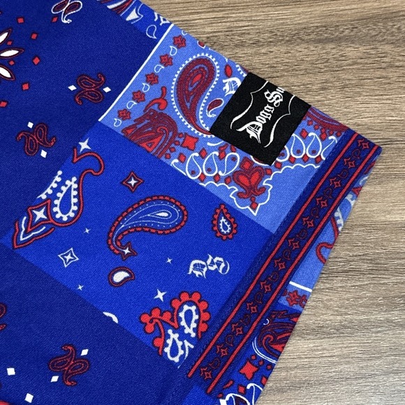 NWT Men 2XL Dogg Supply By Snoop Dog Blue Bandana Button Down Short Sleeve Mens - Picture 3 of 10